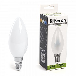 Лампа светодиодная, (15W) 230V E14 4000K матовая, LB-717