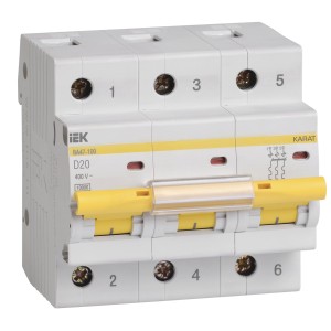 KARAT Автоматический выключатель ВА47-100 3P D 20А 10кА IEK