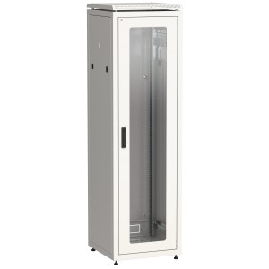 ITK LINEA N Шкаф сетевой 19" 47U 600х800мм стеклянная передняя дверь задняя металлическая серый
