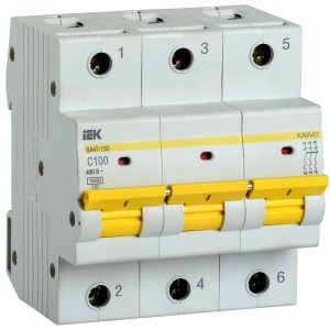 KARAT Автоматический выключатель ВА47-150 3P C 100А 15кА IEK