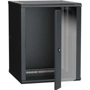 ITK Шкаф LINEA W 18U 600х600мм дверь стекло черный RAL9005