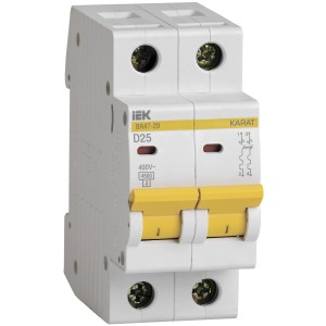 KARAT Автоматический выключатель ВА47-29 2P D 25А 4,5кА IEK