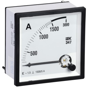 Амперметр аналоговый Э47 1500/5А класс точности 1,5 72х72мм IEK