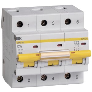 KARAT Автоматический выключатель ВА47-100 3P D 32А 10кА IEK