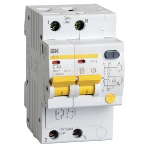 KARAT Дифференциальный автомат АД12 2P 40А 300мА тип AC IEK