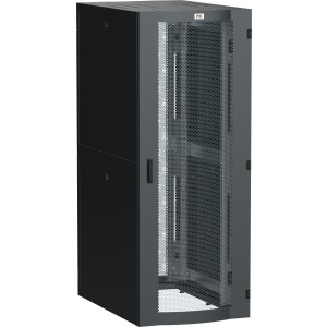 ITK LINEA S Шкаф серверный 19" 48U 800х1200мм передняя дверь двухстворчатая перфорированная задняя дверь перфорированная черный RAL 9005