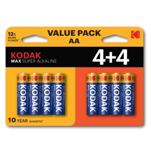 30419902 Батарейки Kodak LR6 4+4BL MAX SUPER Alkaline AA