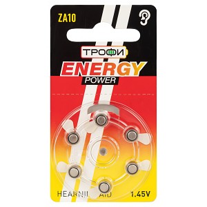 Батарейки Трофи ZA10-6BL ENERGY POWER Hearing Aid