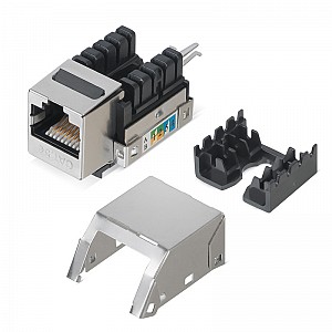 Модуль Keystone Jack RJ-45 CAT 5e экранированный 110 IDC тип 90 градусов REXANT