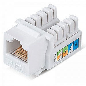 Модуль Keystone Jack RJ-45 CAT 6 неэкранированный 110 IDC тип 90 градусов, белый REXANT