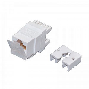 Модуль Keystone Jack RJ-45 CAT 6 неэкранированный 110 IDC тип 180 градусов, с пылезащитной шторкой, белый REXANT