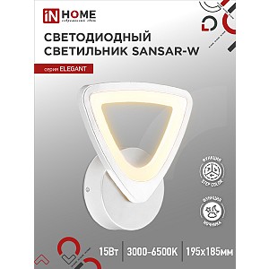 Светильник настенный светодиодный ELEGANT SANSAR-W 15Вт 230В 3000-6500K 1200Лм STEP COLOR белый IN HOME