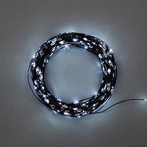 Гирлянда светодиодная Роса с контроллером 20м, 200LED, БЕЛЫЙ, IP20, 230В, зеленый провод NEON-NIGHT