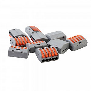 Volsten V02-9W-222-415 (СМК, Строительно-монтажная клемма 5 пр. до 4 мм, 32А, 450 В, 10 шт., серый) (упак. 10 шт.)