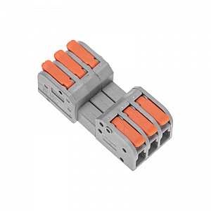 Клемма СМК 222-423R проходная разъемная 3 полюса серая 0,2-2,5/4мм² (40 шт/уп) REXANT