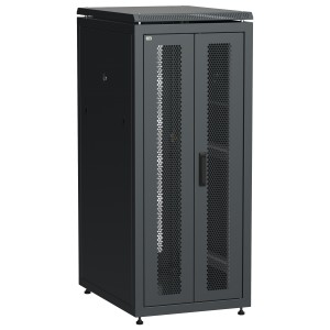 ITK LINEA N Шкаф сетевой 19" 28U 600х800мм двери передняя перфорированная задняя двустворчатая перфорированная черный