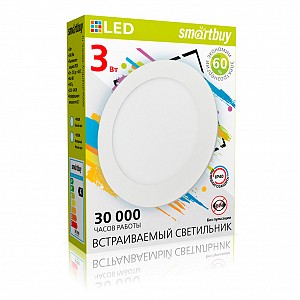 Встраиваемый (LED) светильник DL Smartbuy-3w/6500K/IP40 (SBL-DL-3-65K)/100