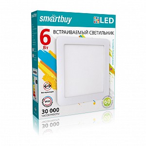 Встраиваемый (LED) светильник DL Smartbuy Square-6w/4000K/IP20 (SBL-DLSq-6-4K)/100