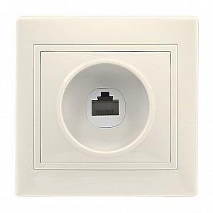 Розетка компьютерная RJ-45 1-местная бежевая "Венера" (SBE-01i-S1-RJ)