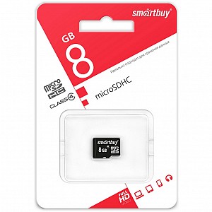 micro SDHC карта памяти Smartbuy 008 ГБ Сlass 4, без адаптеров