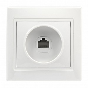 Розетка компьютерная RJ-45 1-местная белая "Венера" (SBE-01w-S1-RJ)