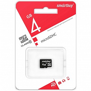 micro SDHC карта памяти Smartbuy 004 ГБ Class10, без адаптеров
