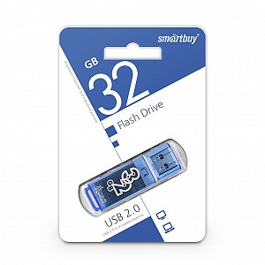 USB 2.0 накопитель Smartbuy 032 ГБ серия Glossy Синий (SB32GBGS-B)