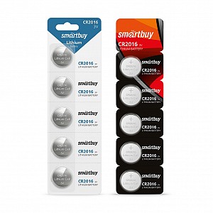 Литиевый элемент питания Smartbuy CR2016/5B (100/4000) (SBBL-2016-5B) (цена за упаковку, 5 шт)