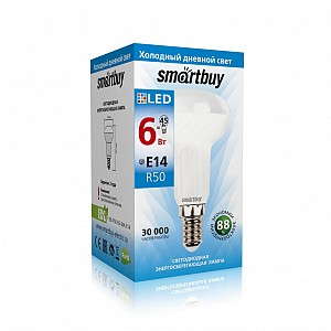 Светодиодная (LED) Лампа Smartbuy-R50-06W/6000/E14 (SBL-R50-06-60K-E14)