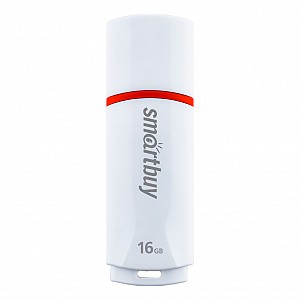 USB 2.0 накопитель Smartbuy 016 ГБ серия Crown Белый (SB16GBCRW-W)