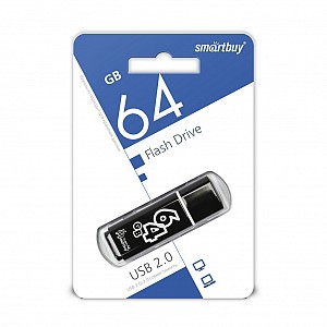 USB 2.0 накопитель Smartbuy 064 ГБ серия Glossy Чёрный (SB64GBGS-K)
