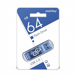 USB 2.0 накопитель Smartbuy 064 ГБ серия Glossy Синий (SB64GBGS-B)