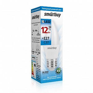 Светодиодная (LED) Лампа Smartbuy-C37-12W/6000 (SBL-C37-12-60K-E27)