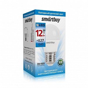 Светодиодная (LED) Лампа Smartbuy-G45-12W/6000/E27 (SBL-G45-12-60K-E27)