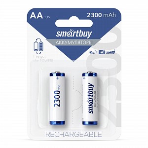Аккумулятор NiMh Smartbuy AA/2BL 2300 mAh (24/240) (SBBR-2A02BL2300) (цена за упаковку, 2 шт)
