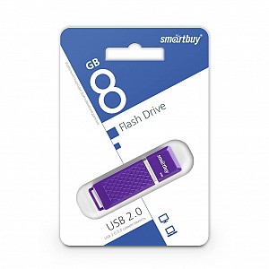 USB 2.0 накопитель Smartbuy 008 ГБ серия Quartz Фиолетовый (SB8GBQZ-V)