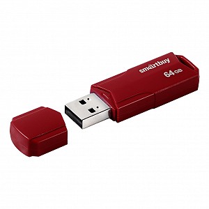 USB 2.0 накопитель Smartbuy 064 ГБ серия Clue Бордовый (SB64GBCLU-BG)