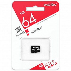 micro SDXC карта памяти Smartbuy 064 ГБ Class10, без адаптеров