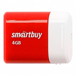 USB 2.0 накопитель Smartbuy 004 ГБ серия LARA Красный (SB4GBLARA-R)
