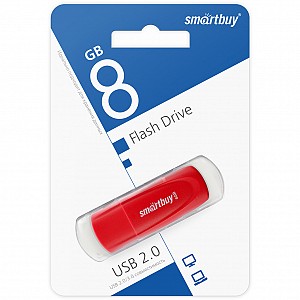 USB 2.0 накопитель Smartbuy 008 ГБ серия Scout Красный (SB008GB2SCR)