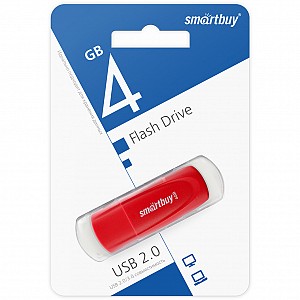 USB 2.0 накопитель Smartbuy 004 ГБ серия Scout Красный (SB004GB2SCR)
