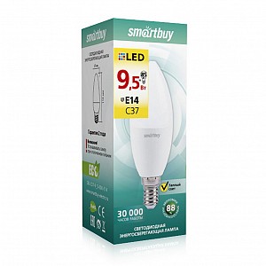 Светодиодная (LED) Лампа Smartbuy-C37-9,5W/3000 (SBL-C37-9_5-30K-E14)