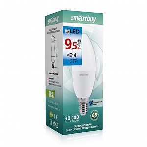 Светодиодная (LED) Лампа Smartbuy-C37-9,5W/6000 (SBL-C37-9_5-60K-E14)