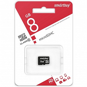 micro SDHC карта памяти Smartbuy 008 ГБ Сlass10, без адаптеров