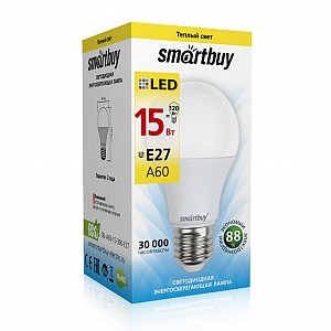 Светодиодная (LED) Лампа Smartbuy-A60-15W/3000/E27 (SBL-A60-15-30K-E27)