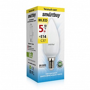 Светодиодная (LED) Лампа Smartbuy-C37-05W/3000/E14