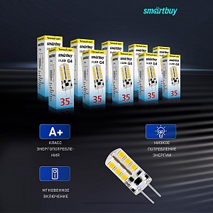 Светодиодная (LED) Лампа Smartbuy-G4-3_5W/3000/G4 (SBL-G4 3_5-30K)