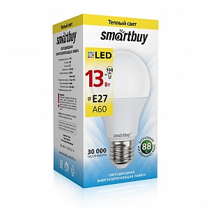 Светодиодная (LED) Лампа Smartbuy-A60-13W/3000/E27 (SBL-A60-13-30K-E27-A)
