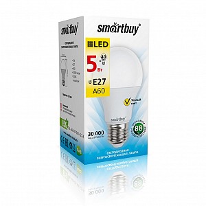 Светодиодная (LED) Лампа Smartbuy-A60-05W/3000/E27 (SBL-A60-05-30K-E27-A)