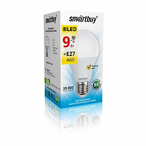 Светодиодная (LED) Лампа Smartbuy-A60-09W/3000/E27 (SBL-A60-09-30K-E27-N)